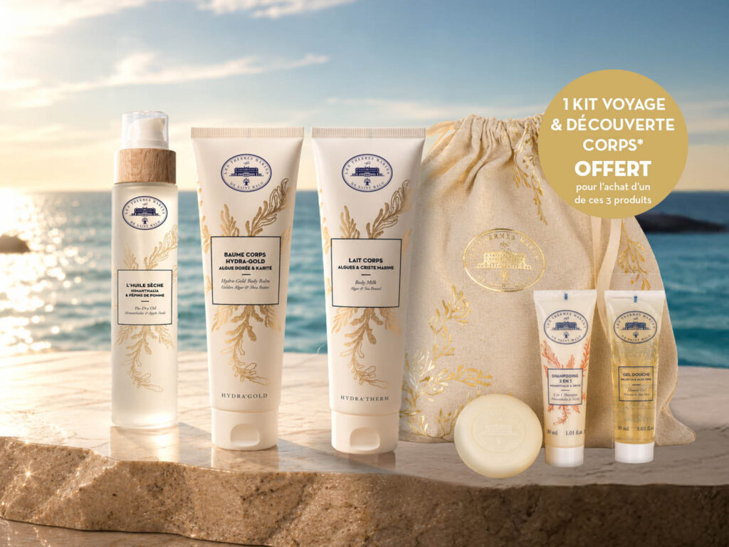 1 kit voyage & découverte corps offert pour l'achat d'un de ces 3 produits