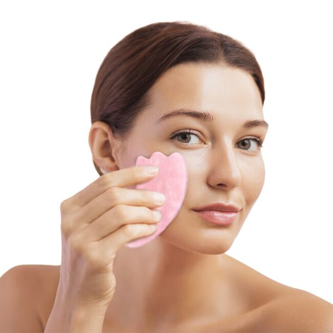 Gua Sha en Quartz rose Visage & Corps 1